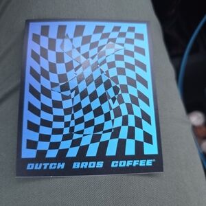 Dutch Bros Coffee Blue Checkerboard Sticker